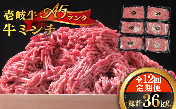 【全12回定期便】壱岐牛 A5ランク 牛ミンチ 約500g×6 《壱岐市》【KRAZY MEAT】 [JER048] 小分け ミンチ 3kg 挽き肉 ひき肉 牛肉 赤身