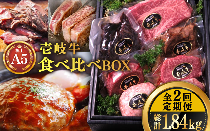 【全2回定期便】壱岐牛 A5ランク ギフトセット《壱岐市》【KRAZY MEAT】 ステーキ 赤身 牛肉 肉 贈答 プレゼント ギフト ハンバーグ ステーキ ジャーキー 詰め合わせ [JER089]