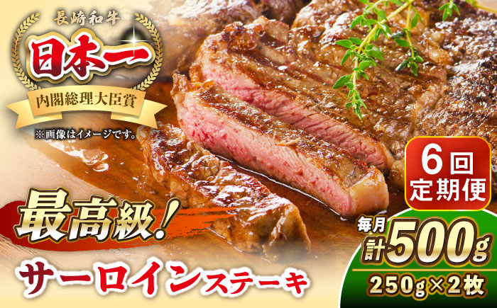 【全6回定期便】長崎和牛 サーロイン ステーキ 250g×2 《壱岐市》【KRAZY MEAT】 A5 A4 冷凍 和牛 肉 牛肉 BBQ [JER122]