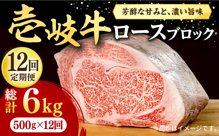 【全12回定期便】 壱岐牛 ロースブロック 500g《壱岐市》【株式会社イチヤマ】 肉 牛肉 ロース ブロック ステーキ BBQ [JFE049] 372000 372000円