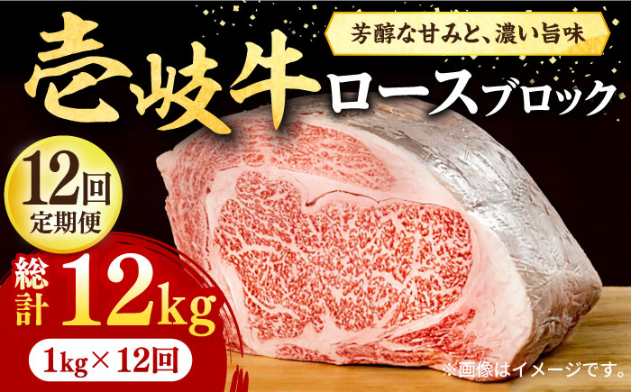 【全12回定期便】 壱岐牛 ロースブロック 1kg（500g×2枚）《壱岐市》【株式会社イチヤマ】 肉 牛肉 ブロック ステーキ BBQ [JFE050] 696000 696000円