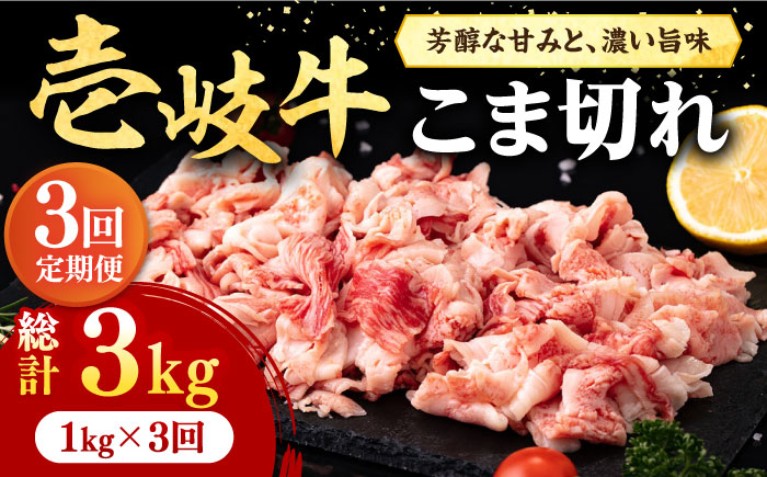 【全3回定期便】 壱岐牛 こま切れ （バラ） 1kg《壱岐市》【株式会社イチヤマ】 肉 牛肉 細切れ 小間切れ BBQ 焼肉 [JFE062] 93000 93000円