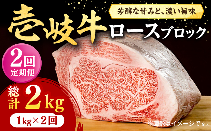 【全2回定期便】 壱岐牛 ロースブロック 1kg（500g×2枚）《壱岐市》【株式会社イチヤマ】 肉 牛肉 ブロック ステーキ BBQ [JFE117] 100000 100000円 10万円