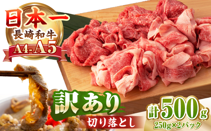 【A4～A5ランク】【訳あり】長崎和牛 モモ・バラ 切り落とし 500g《壱岐市》【野中精肉店】 黒毛和牛 牛肉 和牛 訳アリ 赤身 モモ バラ ワケあり 小間切れ [JGC004]