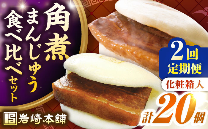 【全2回定期便】長崎角煮まんじゅう10個(箱)・大とろ角煮まんじゅう10個(箱)《壱岐市》【岩崎本舗】冷凍 豚 豚角煮 角煮饅頭 簡単調理 お取り寄せ [JHA002]
