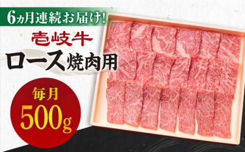 [全6回定期便][A4〜A5ランク]壱岐牛 ロース 500g(焼肉用)[JBO075] 肉 牛肉 ロース 焼肉 赤身 BBQ 186000 186000円 18万円