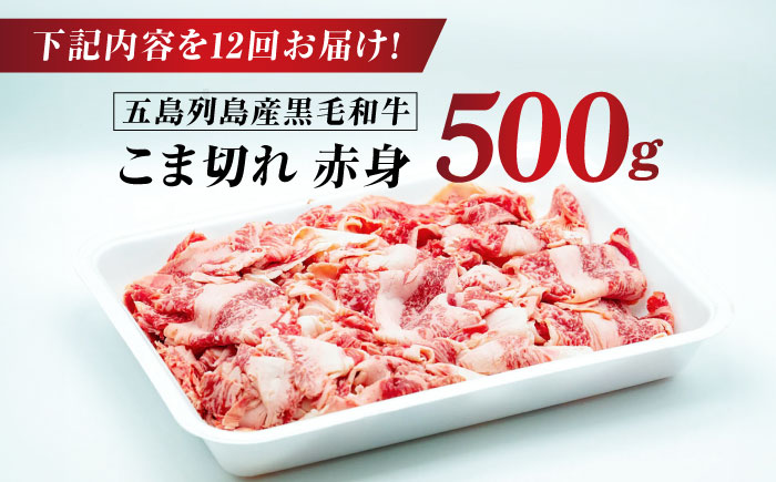 【全12回定期便】五島列島産 黒毛和牛 こま切れ 500g 五島市/山口Farm [PGJ024]