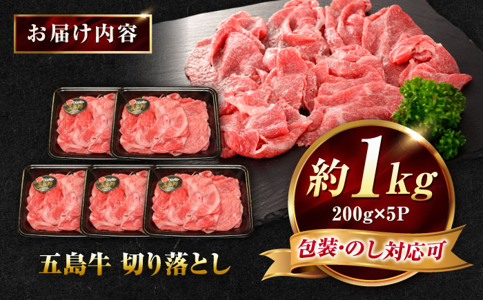 五島牛 切り落とし 1kg（200g×5P）五島市/meat shop FUKU [PHF017]