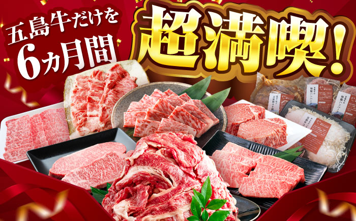 【6回定期便】大満足！五島牛 ファミリー特撰コース 五島市/五島市ふるさと納税 [PZX029]