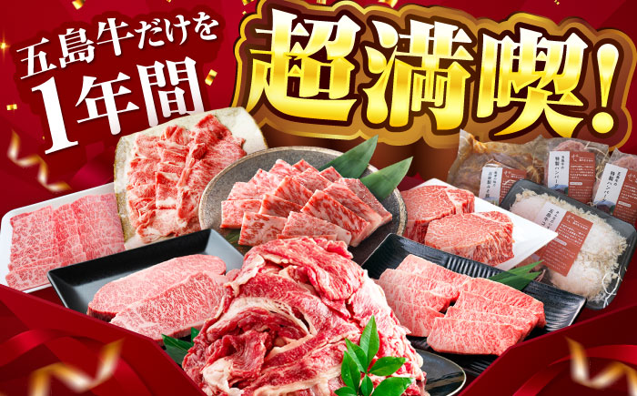 【12回定期便】大満足！五島牛 ファミリー特撰コース 五島市/五島市ふるさと納税 [PZX030]