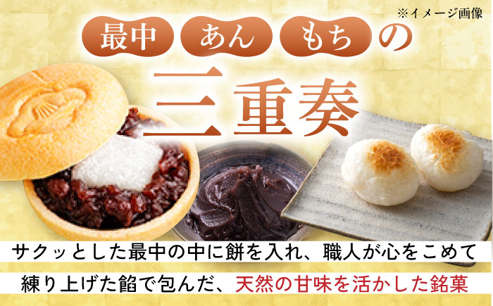 【全12回定期便】椿の花モチーフのサクサク最中 しまつばき 12個 最中 五島市/観光ビルはたなか [PAX044]