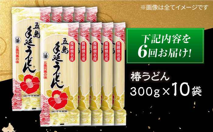 【6回定期便】椿うどん10袋セット 五島市/中本製麺[PCR014]   保存食 椿 五島 うどん 手延べ