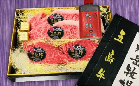 【日時指定必須】五島牛特上 サーロイン400g（200g×2枚）＆ヒレステーキ240g（120g×2枚）（ソース付）【ステーキ定番セット】 五島市/鬼岳牧場[PEK007]