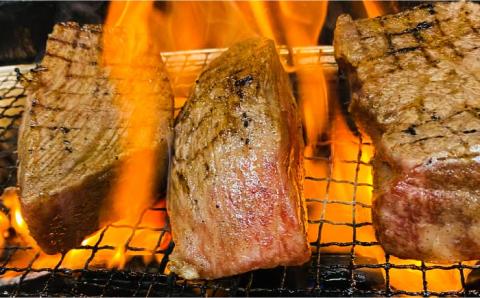 【日時指定必須】五島牛 あぶり焼き 赤身 モモ カタ 600g 国産牛 牛肉 ブランド牛 セット （ソース付） 五島市/鬼岳牧場[PEK016]