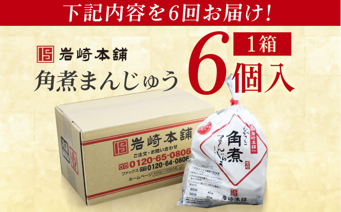 【全6回定期便】長崎角煮まんじゅう6個入 （袋） 豚肉 東坡肉 レンジ ふわふわ ほかほか 五島市/岩崎本舗 [PFL003]