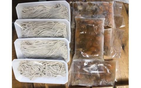 具沢山 手打ちそば 椿鯖そば 4人前 そば 五島市/大河内商店 [PAQ003]