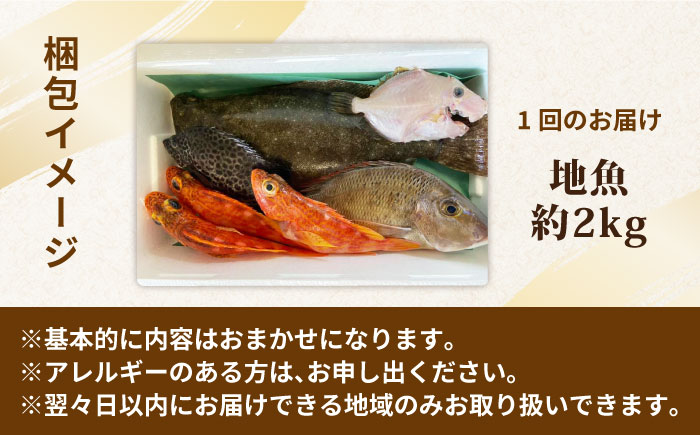 【全4回定期便】旬の地魚セット2kg（エラ/内臓処理済） 五島市/五島FF[PBJ002]鮮魚 定期便