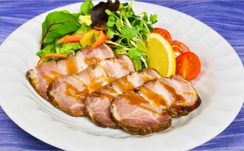 【日時指定必須】五島牛あぶり焼400g＆五島美豚焼豚200g（ソース付） 五島市/鬼岳牧場[PEK017] 長崎県産 SPF