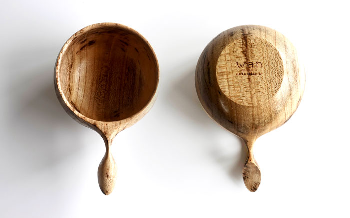 木製マグカップ ククサ（榎（エノキ） / 一つ穴） 五島市/wan -made in Gotoislands- [PFG005]