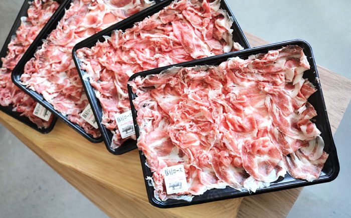 【3回定期便】五島豚 肩ロース しゃぶしゃぶ用 1kg 五島市/五島牛 肉のむらおか [PGP002]