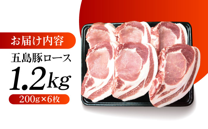 五島豚 極厚ロース1.2kg （200g×6枚） 五島市/肉のマルヒサ[PCV009]  国産豚 豚肉 ブランド豚 焼き肉