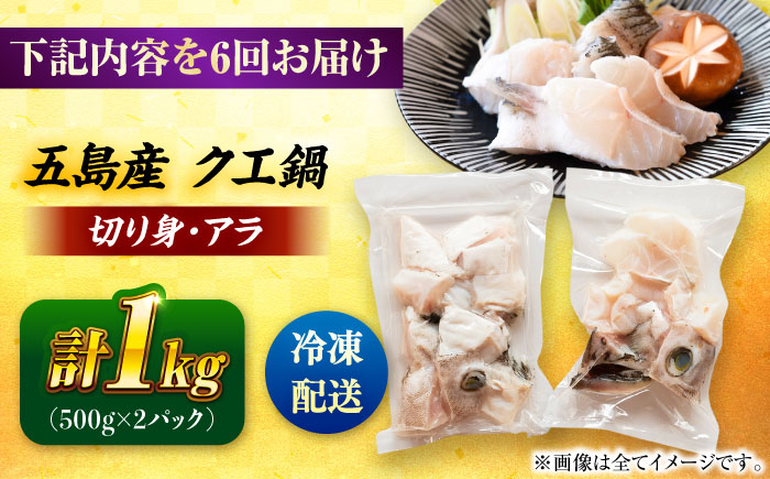 【6回定期便】クエ鍋用クエパック500g×2 五島市/金沢鮮魚[PEP051]クエ くえ 鍋 お鍋 冬 高級 贅沢