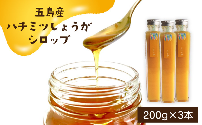 五島産ハチミツしょうがシロップ3本セット 五島市/びんづめ専門店くまごろう [PAN007]