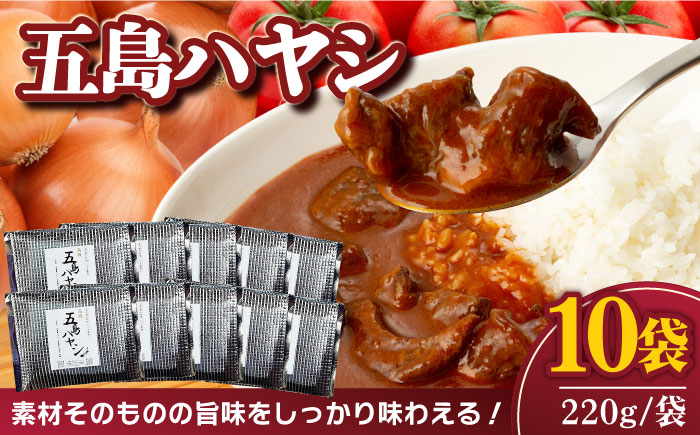 【五島牛と五島産の食材を使用したレトルト商品】こだわりの五島ハヤシ10箱セット【出口さんご】 [PBK018]