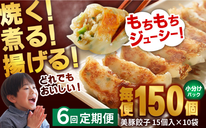 【6回定期便】美豚餃子150個（15個×10袋） 五島市/長崎フードサービス[PEL023]  冷凍 餃子 中華 ぎょうざ ギョウザ