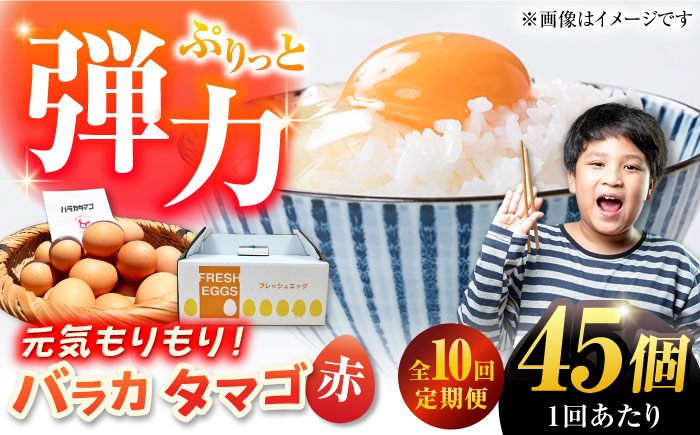 【全10回定期便】【箱入り】バラカタマゴ 45個入 M～Lサイズ 卵 玉子 たまご 国産 五島市 / 五島列島大石養鶏場 [PFQ062]