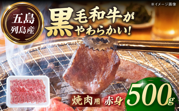 五島列島産 黒毛和牛 焼肉用 赤身 500g 五島市/山口Farm [PGJ013]