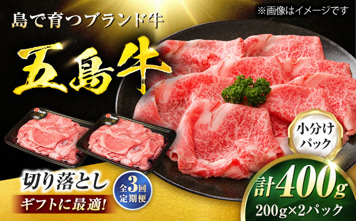 【3回定期便】五島牛 切り落とし 400g（200g×2P）五島市/meat shop FUKU [PHF010]