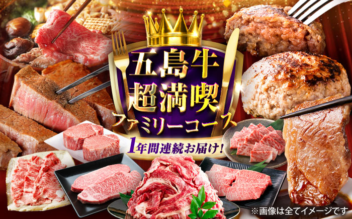 【12回定期便】大満足！五島牛 ファミリー特撰コース 五島市/五島市ふるさと納税 [PZX030]