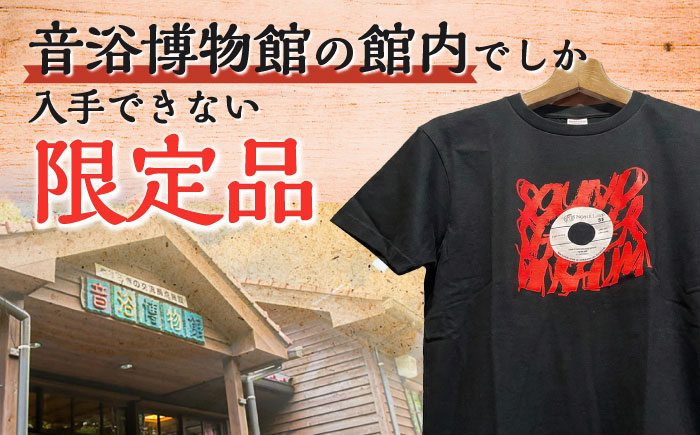 オリジナルTシャツ半袖 レコード柄（黒） Lサイズ ＜音浴博物館＞ [CBH003]