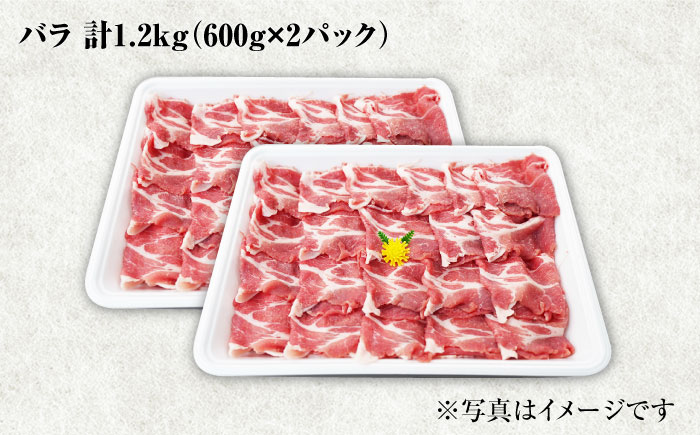 大西海SPF豚 バラ（焼肉用）計1.2kg（約600g×2パック） 訳あり ＜大西海ファーム＞ [CEK031] 豚肉