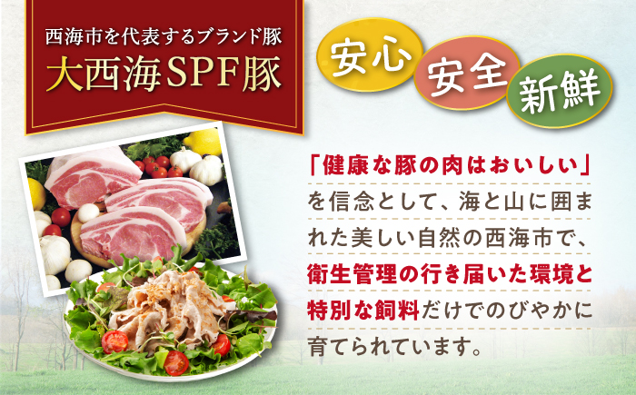 【訳あり】【6回定期便】【万能スライス】大西海SPF豚 国産豚 豚肉4種類 1.2kgセット 【大西海ファーム食肉加工センター】 [CEK164]