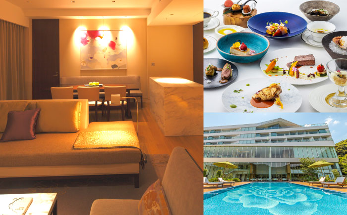 【高島屋選定品】【オリーブベイホテル】 プレミア・スイートルーム 『キュイジーヌコース』 ペア宿泊券（1泊2食付き）＜高島屋＞　 [CFQ072]