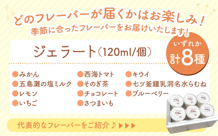【年中人気】【6回定期便】 おまかせジェラート 8個 ＜みかんドーム＞ [CAI032]