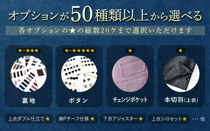 【御幸オリジナル生地】【全国30カ所以上で採寸可】【選べるオプション】特別仕立てイージーオーダー スーツ お仕立券＜御幸毛織＞ [CAN023]長崎 西海