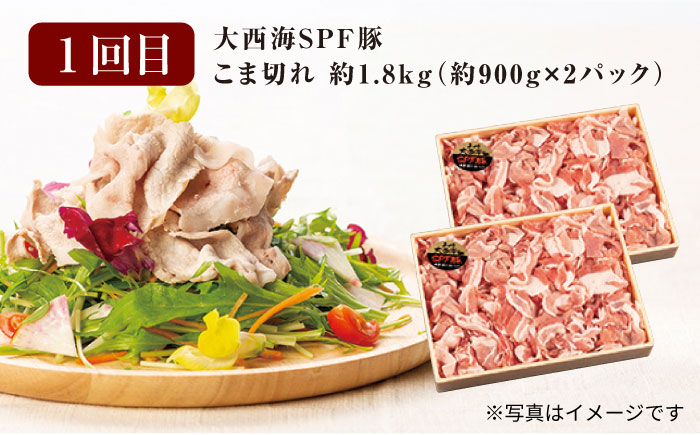 【3回 定期便 】 長崎和牛 大西海SPF豚 3種 総計3.9kg 訳あり ＜大西海ファーム＞ [CEK184] 豚肉