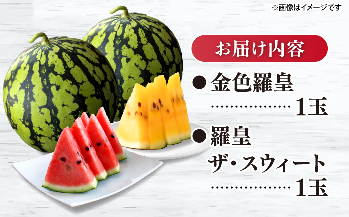 【先行予約：2026年7月上旬より配送】【食べ比べ】 金色羅皇＆羅皇ザ・スウィート（計2玉） ＜ファームまるだ＞ [CDT008]