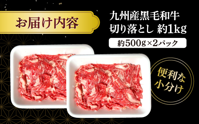 【小分けで使いやすい】九州産黒毛和牛 切り落とし 約1kg（約500g×2パック） ＜宮本畜産＞ [CFA001] 長崎 西海 和牛 牛肉 スライス 便利