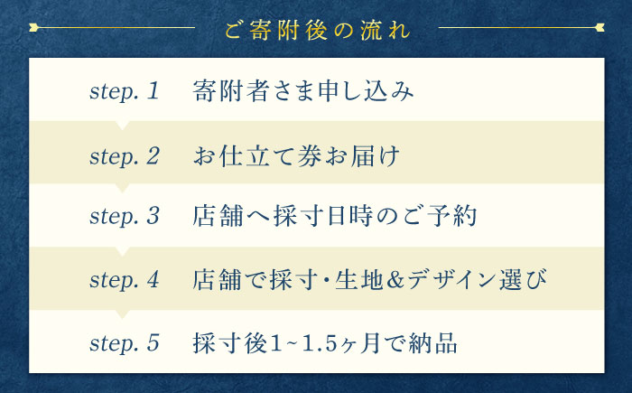 【御幸オリジナル生地】【全国30カ所以上で採寸可】【選べるオプション】特別仕立てイージーオーダー スーツ お仕立券＜御幸毛織＞ [CAN023]長崎 西海