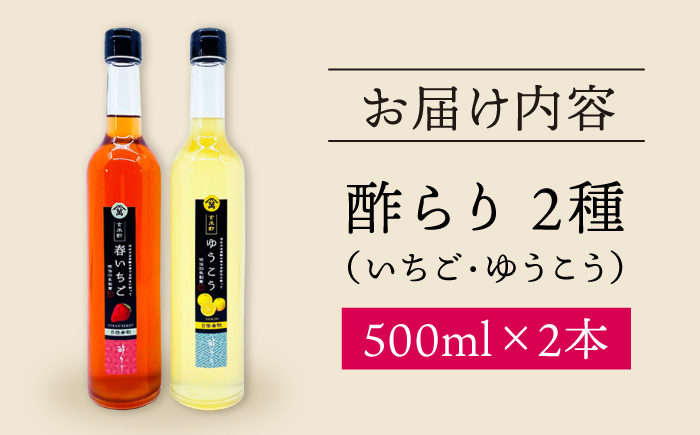 【飲む玄米酢】酢らり 大瓶2本セット（いちご・ゆうこう）＜川添酢造＞ [CDN034]