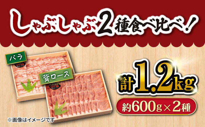 【3回定期便】大西海SPF豚 背ロース＆バラ（しゃぶしゃぶ用）計1.2kg 訳あり ＜大西海ファーム＞ [CEK046] 豚肉