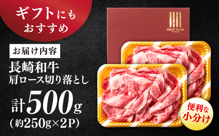 艶さし！【A4～A5】長崎和牛大判霜降り贅沢 切り落とし 計500g（250g×2パック）＜株式会社MEAT PLUS＞ [CFT026]