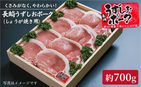 【保水性◎ジューシー】長崎うずしおポーク 豚ロース（しょうが焼き用）700g  訳あり [CAG023］＜スーパーウエスト＞