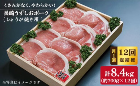 【12回定期便】長崎うずしおポーク 生姜焼き 用 約700g 訳あり ＜スーパーウエスト＞[CAG026] 国産 豚肉