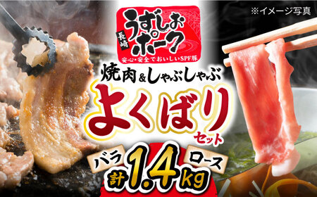 【訳あり】長崎うずしおポーク 焼肉＆しゃぶしゃぶセット 計1.4kg（各700g）＜スーパーウエスト＞ [CAG094]