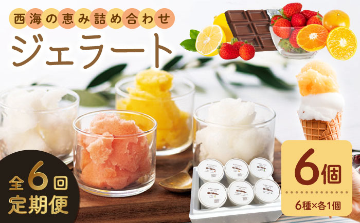 【年中人気】 【6回定期便】 おまかせジェラート 6個 ＜みかんドーム＞ [CAI029]